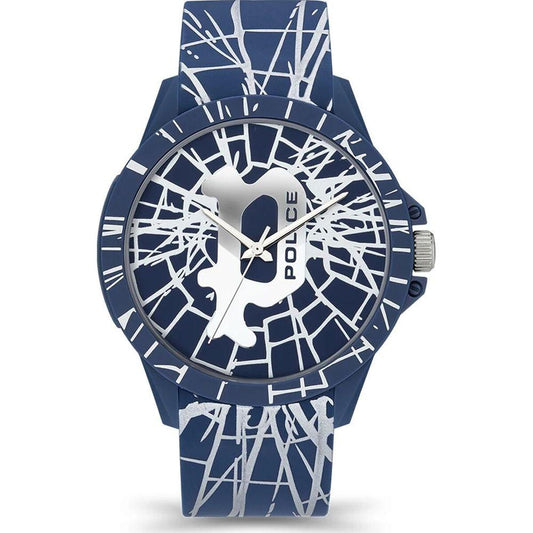 Police Blue Silicone Watch Police Light Gray
