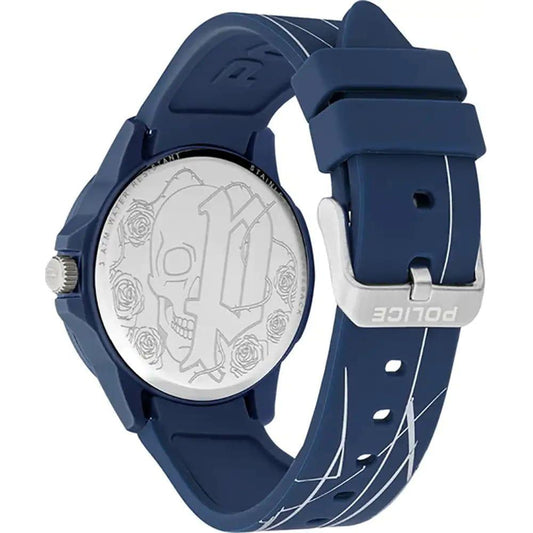 Police Blue Silicone Watch Police Light Gray