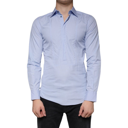 Dolce & Gabbana Light Blue Cotton Men Dress Formal Shirt Dolce & Gabbana Light Steel Blue