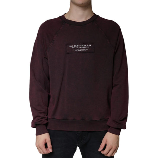 Dolce & Gabbana Maroon Logo Crew Neck Men Sweatshirt Sweater Dolce & Gabbana Black