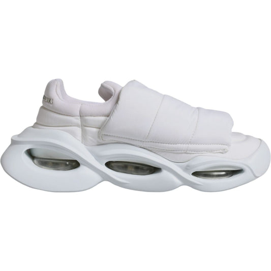 Dolce & Gabbana White Padded Fabric Low Top Sneakers Shoes Dolce & Gabbana Light Gray