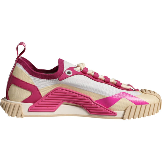 Dolce & Gabbana Multicolor NS1 Lace Up Low Top Sneaker Shoes Dolce & Gabbana Gray