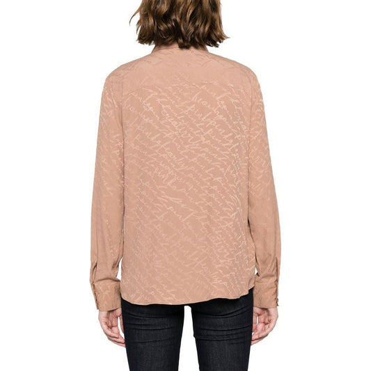PINKO Beige Acetate Shirt PINKO Tan