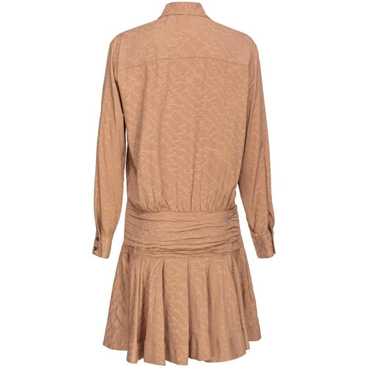 PINKO Beige Acetate Dress PINKO Rosy Brown