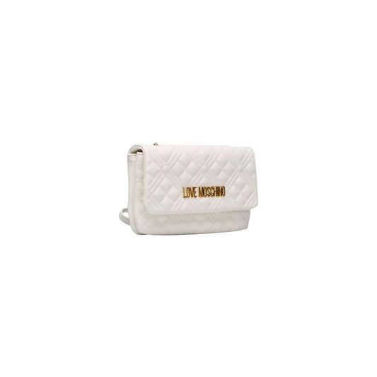 Love Moschino White Polyethylene Women Crossbody Bag Love Moschino Light Gray