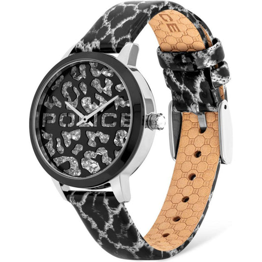 Police Black Leather Watch Police Dark Slate Gray