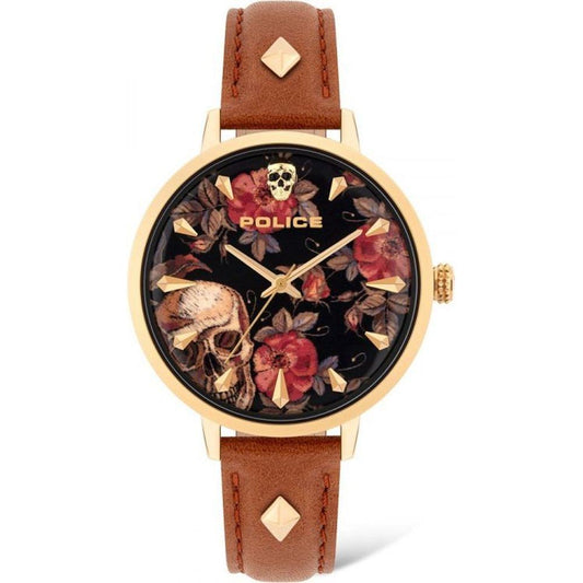 Police Brown Leather Watch Police Sienna