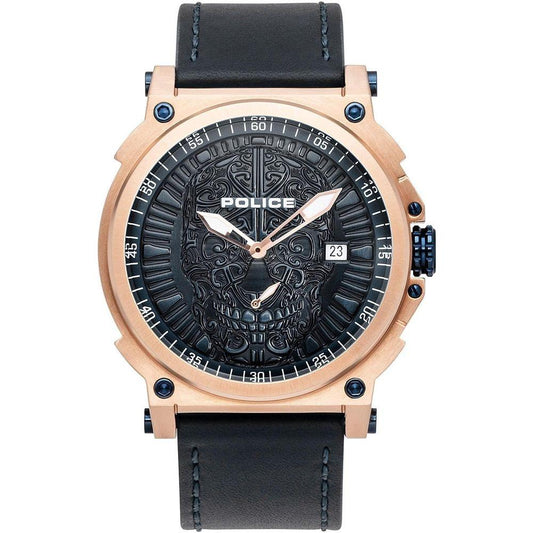 Police Black Leather Watch Police Wheat