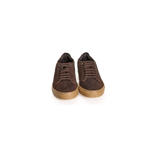Roberto Pepe Luxury Brown Calfskin Men Sneaker Roberto Pepe Luxury Dark Slate Gray