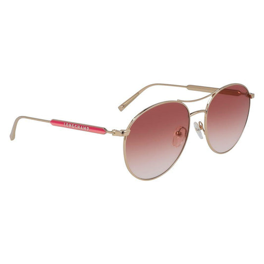 Longchamp Rose Gold Metal Sunglasses Longchamp Rosy Brown