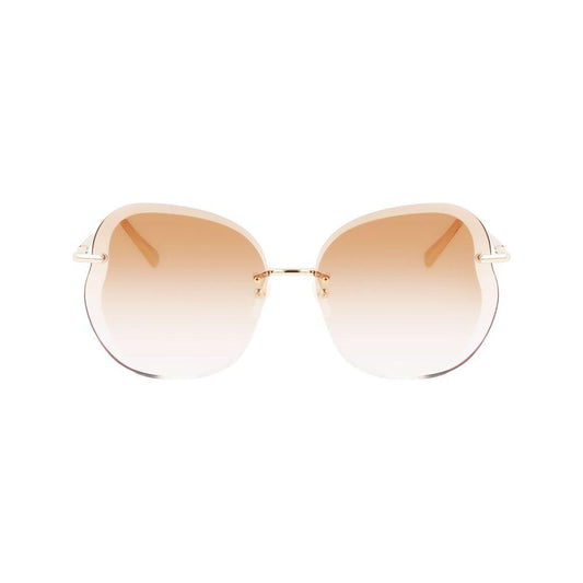 Longchamp Gold Metal Sunglasses Longchamp Antique White