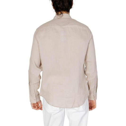 Armani Exchange Beige Linen Shirt Armani Exchange Light Gray