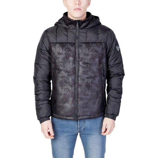 EA7 Emporio Armani Black Polyester Jacket EA7 Emporio Armani Dark Slate Gray