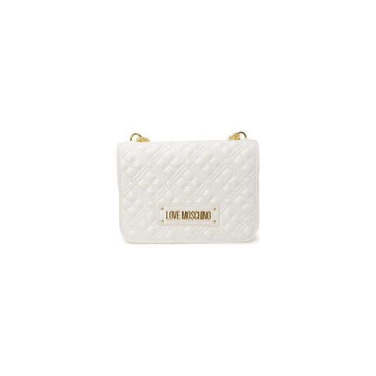 Love Moschino White Polyethylene Handbag Love Moschino Light Gray