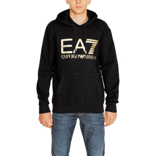 EA7 Emporio Armani Black Cotton Sweater EA7 Emporio Armani Black