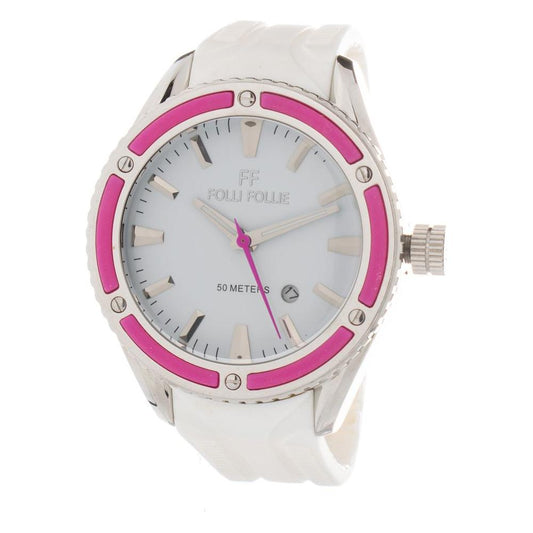 Folli Follie White Silicone Watch Folli Follie Light Gray