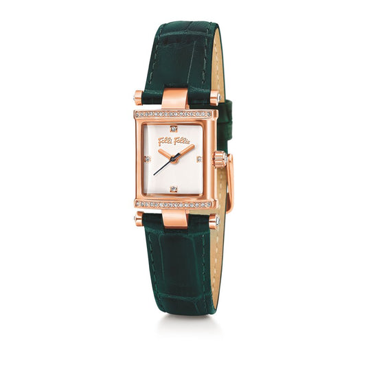 Folli Follie Black Leather Watch Folli Follie Dark Slate Gray