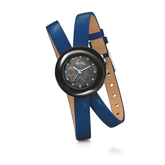 Folli Follie Blue Leather Watch Folli Follie Dark Slate Gray