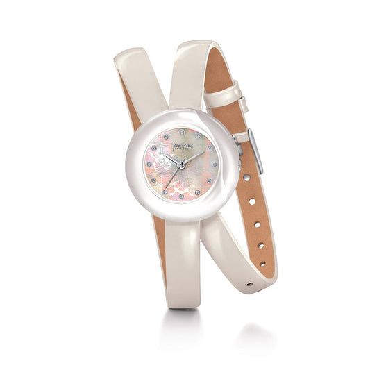 Folli Follie White Leather Watch Folli Follie Light Gray