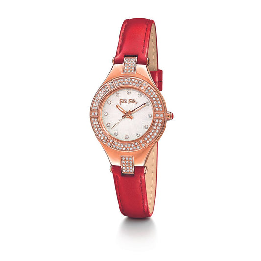 Folli Follie Red Leather Watch Folli Follie Wheat