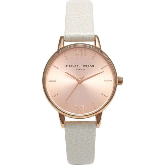 Olivia Burton White Leather Watch Olivia Burton Light Gray
