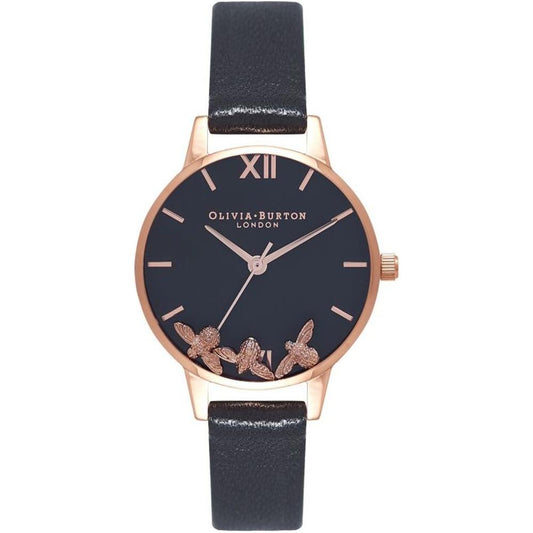 Olivia Burton Black Synthetic Leather Watch Olivia Burton Dark Slate Gray