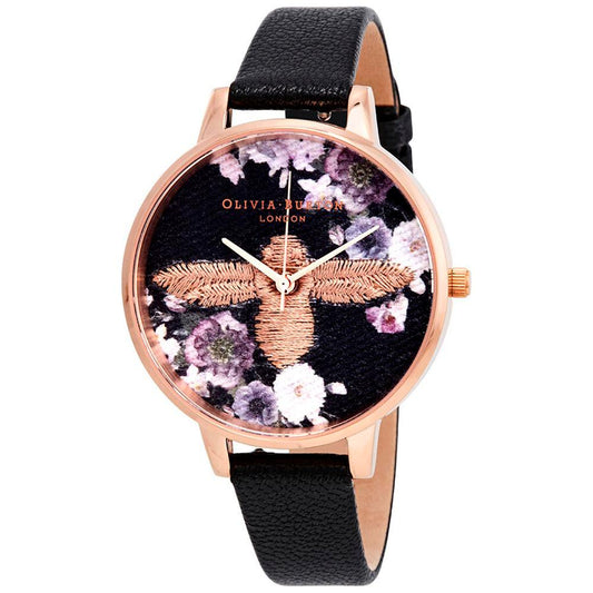 Olivia Burton Black Synthetic Leather Watch Olivia Burton Light Pink