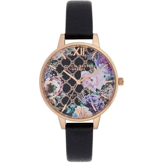 Olivia Burton Black Synthetic Leather Watch Olivia Burton Dark Slate Gray