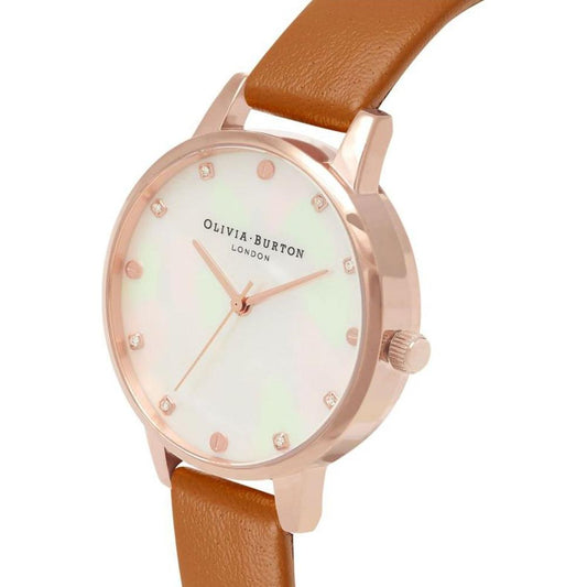 Olivia Burton Brown Leather Leather Watch Olivia Burton Light Gray