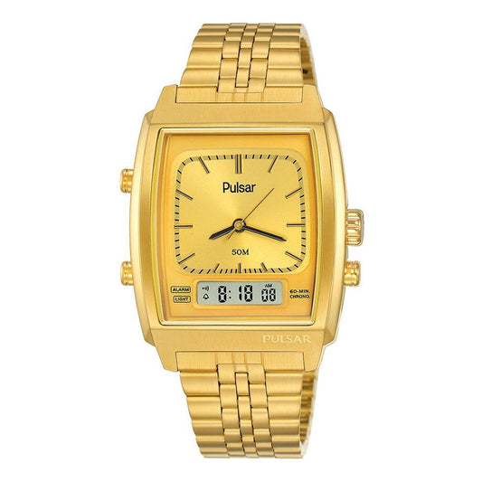 Pulsar Gold Steel Watch Pulsar Sandy Brown