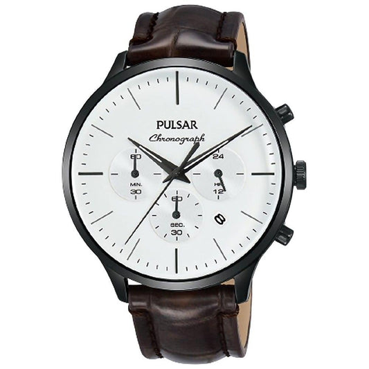 Pulsar Brown Leather Watch Pulsar Light Gray