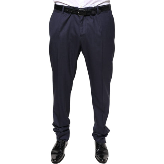 Dolce & Gabbana Blue Wool Skinny Formal Dress Pants Dolce & Gabbana Dark Slate Gray