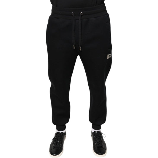 Dolce & Gabbana Black Modal DG Logo Jogger Men Sweatpants Pants Dolce & Gabbana Black