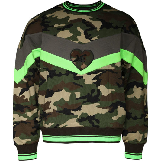 Dolce & Gabbana Multicolor Camouflage Sweatshirt Sweater Dolce & Gabbana Dark Slate Gray