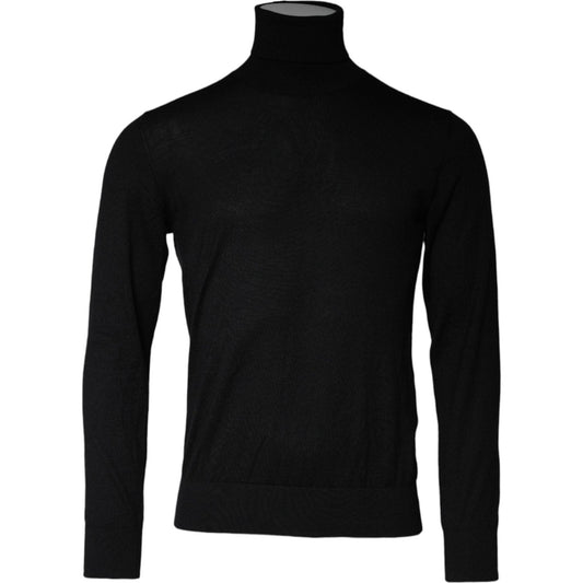 Dolce & Gabbana Black Long Sleeve Turtleneck Pullover Sweater Dolce & Gabbana Black