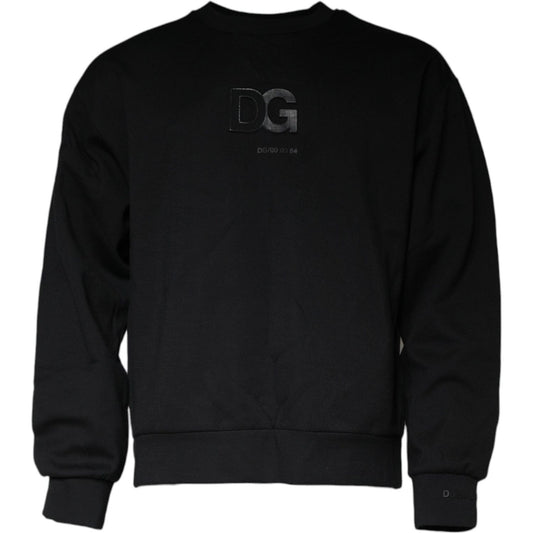 Dolce & Gabbana Black DG Logo Cotton Men Sweatshirt Sweater Dolce & Gabbana Black