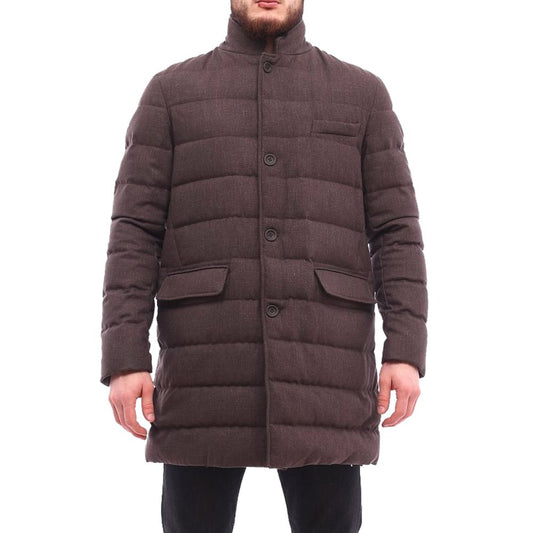 Herno Brown Wool Jacket Herno Dark Slate Gray