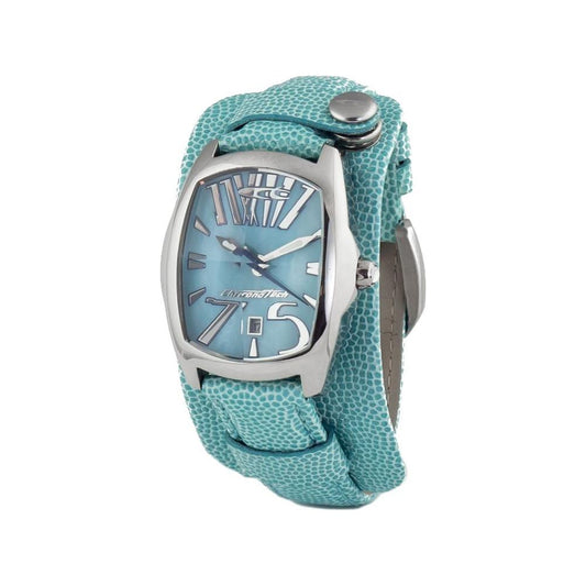 Chronotech Blue Leather Watch Chronotech Light Slate Gray