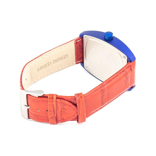 Chronotech Red Leather Watch Chronotech Antique White