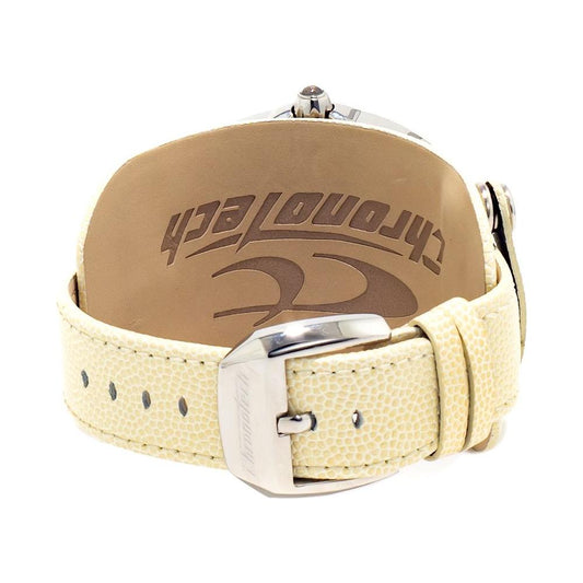 Chronotech Beige Leather Watch Chronotech Rosy Brown