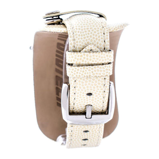 Chronotech Beige Leather Watch Chronotech Antique White