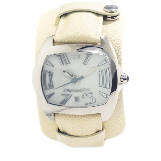 Chronotech Beige Leather Watch Chronotech Light Gray