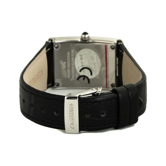 Chronotech Black Leather Watch Chronotech Black