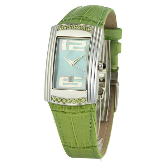 Chronotech Green Leather Watch Chronotech Dim Gray