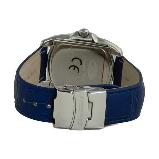 Chronotech Blue Leather Watch Chronotech Dim Gray