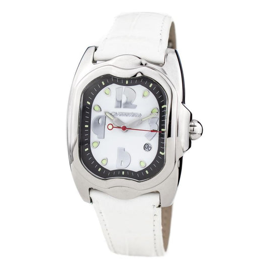 Chronotech White Leather Watch Chronotech Light Gray