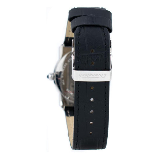 Chronotech Black Leather Watch Chronotech Dark Slate Gray