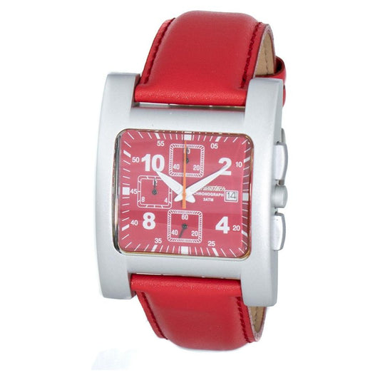 Chronotech Red Leather Watch Chronotech Maroon