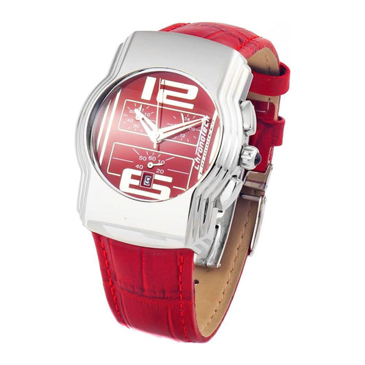Chronotech Red Leather Watch Chronotech Light Gray