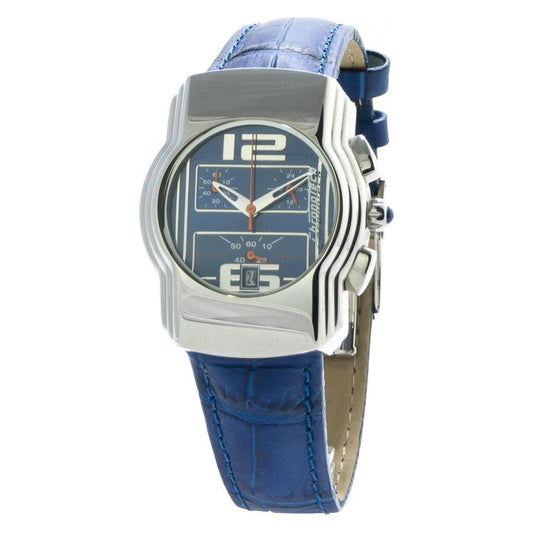 Chronotech Blue Leather Watch Chronotech Dim Gray